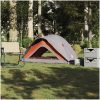 Campingtält 1 person grå och orange vattentätt vidaXL – miniatyr 1