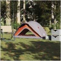Campingtält 1 person grå och orange vattentätt vidaXL