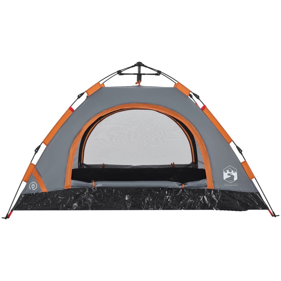 Campingtält 2 personer grå och orange snabbrest vidaXL 2 - Manna – bild 8