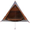 Campingtält 2 personer grå och orange vattentätt vidaXL – miniatyr 5