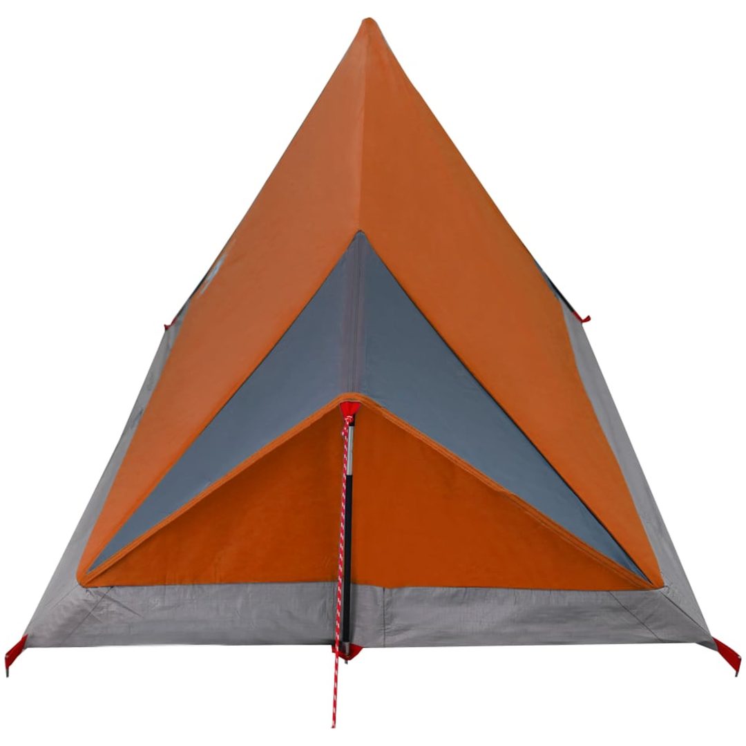 Campingtält 2 personer grå och orange vattentätt vidaXL – bild 8
