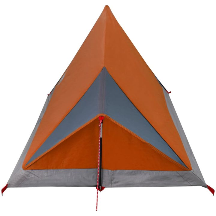 Campingtält 2 personer grå och orange vattentätt vidaXL – bild 8