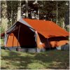 Campingtält 2 personer grå orange vattentätt vidaXL – miniatyr 1
