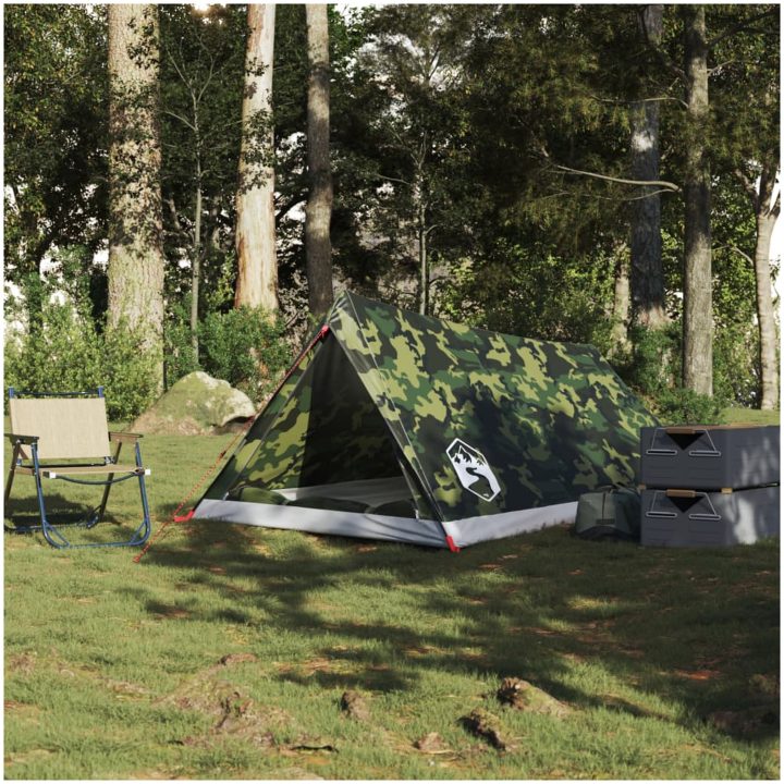 Campingtält 2 personer kamouflage vattentätt vidaXL – bild 3