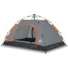 Campingtält 3 personer grå och orange snabbrest vidaXL 3 - Manna – miniatyr 2