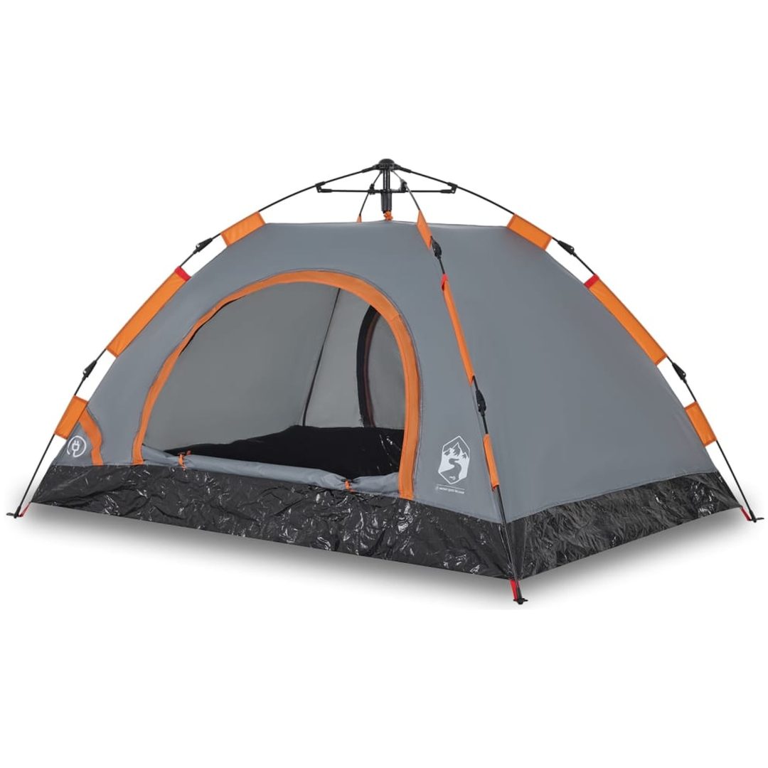 Campingtält 3 personer grå och orange snabbrest vidaXL 3 - Manna – bild 2
