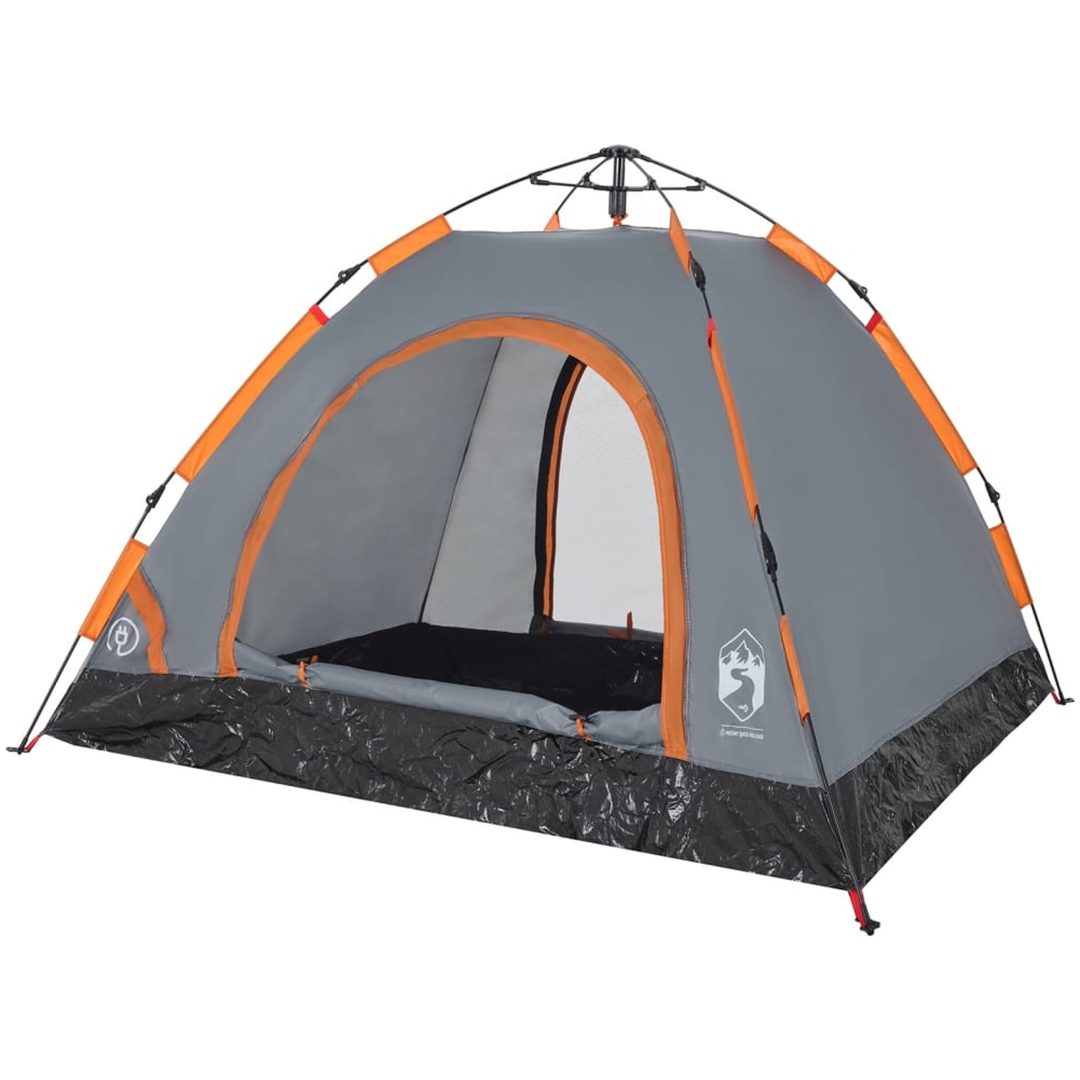 Campingtält 3 personer grå och orange snabbrest vidaXL 3 - Manna – bild 5