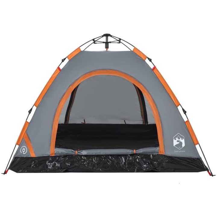 Campingtält 3 personer grå och orange snabbrest vidaXL 3 - Manna – bild 6