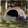 Campingtält 3 personer grå och orange snabbrest vidaXL 3 - Manna – miniatyr 1