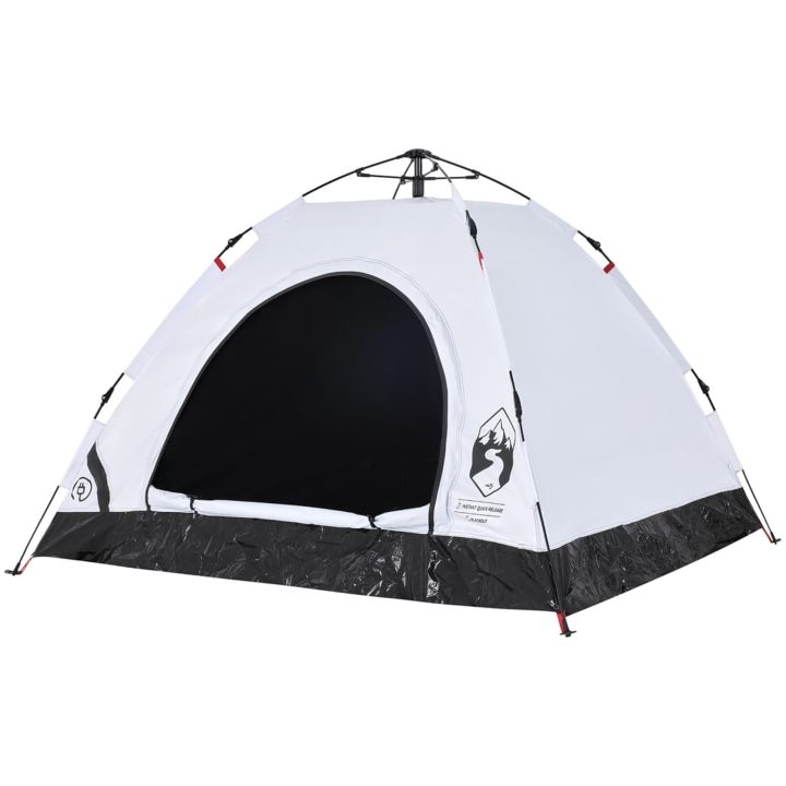 Campingtält 3 personer vit mörkläggningstyg snabbrest vidaXL 3 - Person – bild 4