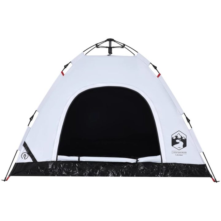 Campingtält 3 personer vit mörkläggningstyg snabbrest vidaXL 3 - Person – bild 6