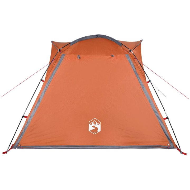 Campingtält 4 personer grå och orange snabbrest vattentätt vidaXL – bild 7