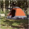 Campingtält 4 personer grå och orange snabbrest vidaXL 273 x 273 x 129 cm – miniatyr 3