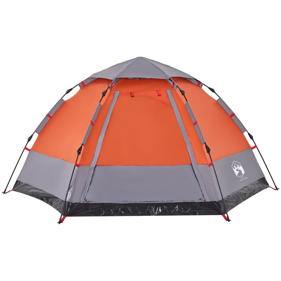 Campingtält 4 personer grå och orange snabbrest vidaXL 273 x 273 x 129 cm – bild 6