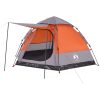 Campingtält 4 personer grå och orange snabbrest vidaXL 273 x 273 x 129 cm – miniatyr 7