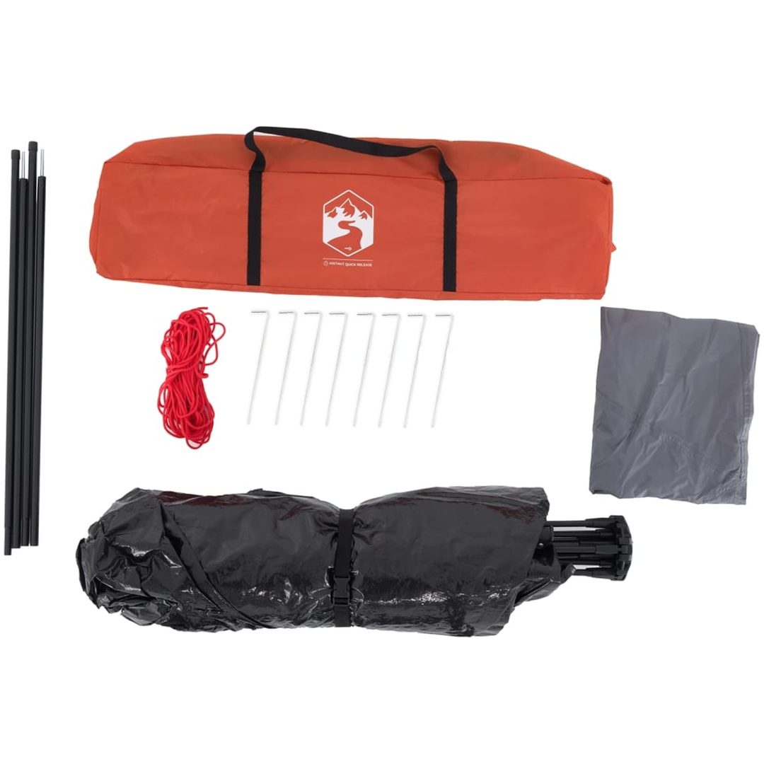 Campingtält 4 personer grå och orange snabbrest vidaXL 273 x 273 x 129 cm – bild 10