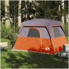 Campingtält 4 personer orange vattentätt vidaXL 4 - Person – miniatyr 3