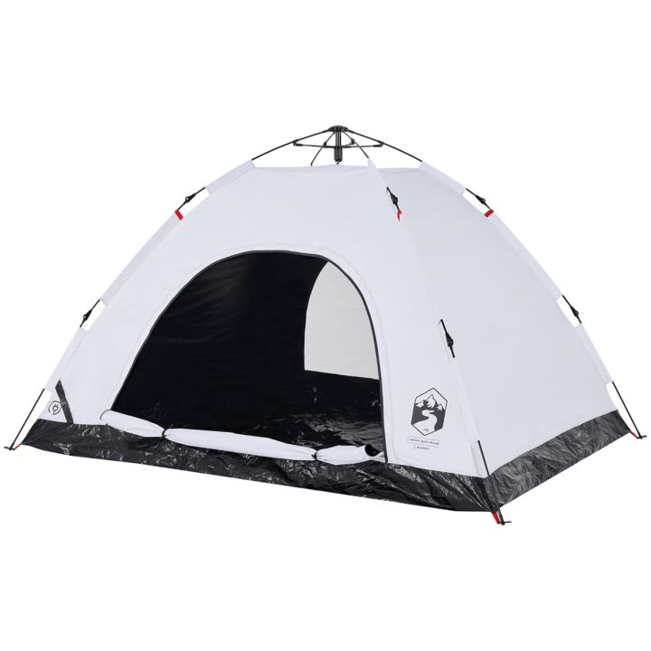 Campingtält 4 personer vit mörkläggningstyg snabbrest vidaXL 4 - Person – bild 5