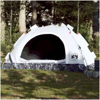 Campingtält 4 personer vit mörkläggningstyg snabbrest vidaXL