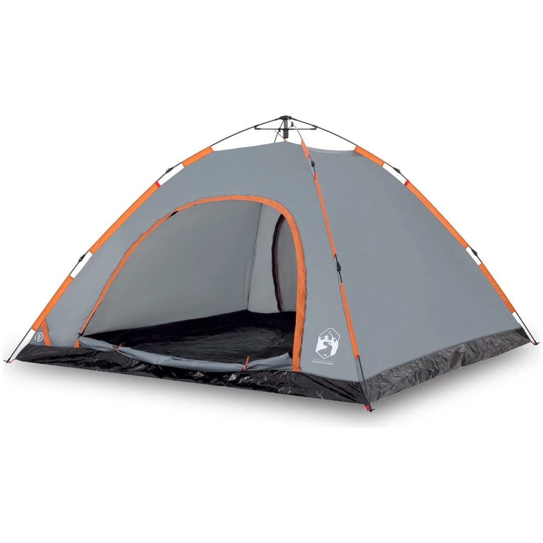 Campingtält 5 personer grå och orange snabbrest vidaXL 5 - Person – bild 2