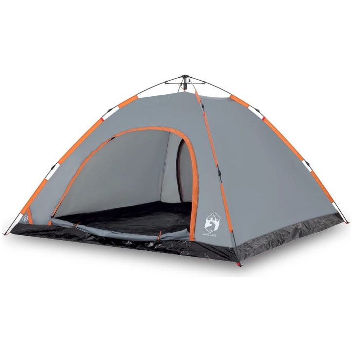 Campingtält 5 personer grå och orange snabbrest vidaXL 5 - Person – bild 2