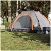 Campingtält 5 personer grå och orange snabbrest vidaXL 5 - Person – miniatyr 3