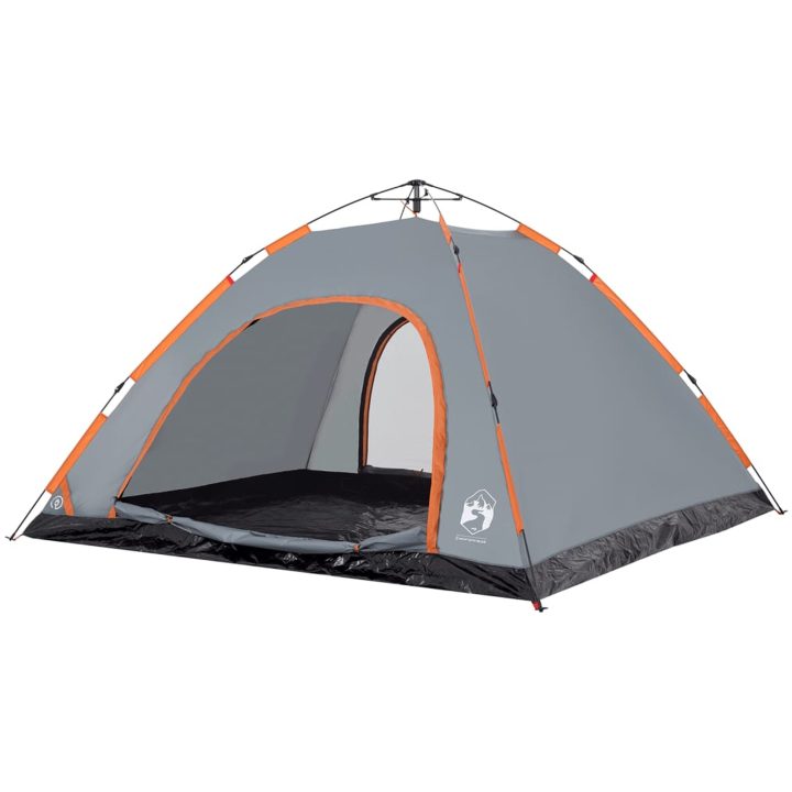 Campingtält 5 personer grå och orange snabbrest vidaXL 5 - Person – bild 5
