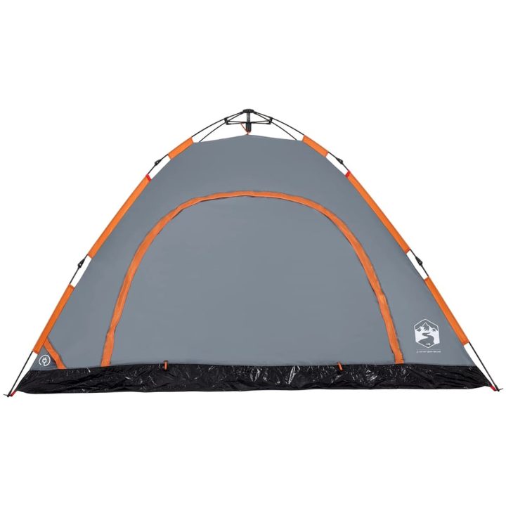 Campingtält 5 personer grå och orange snabbrest vidaXL 5 - Person – bild 6