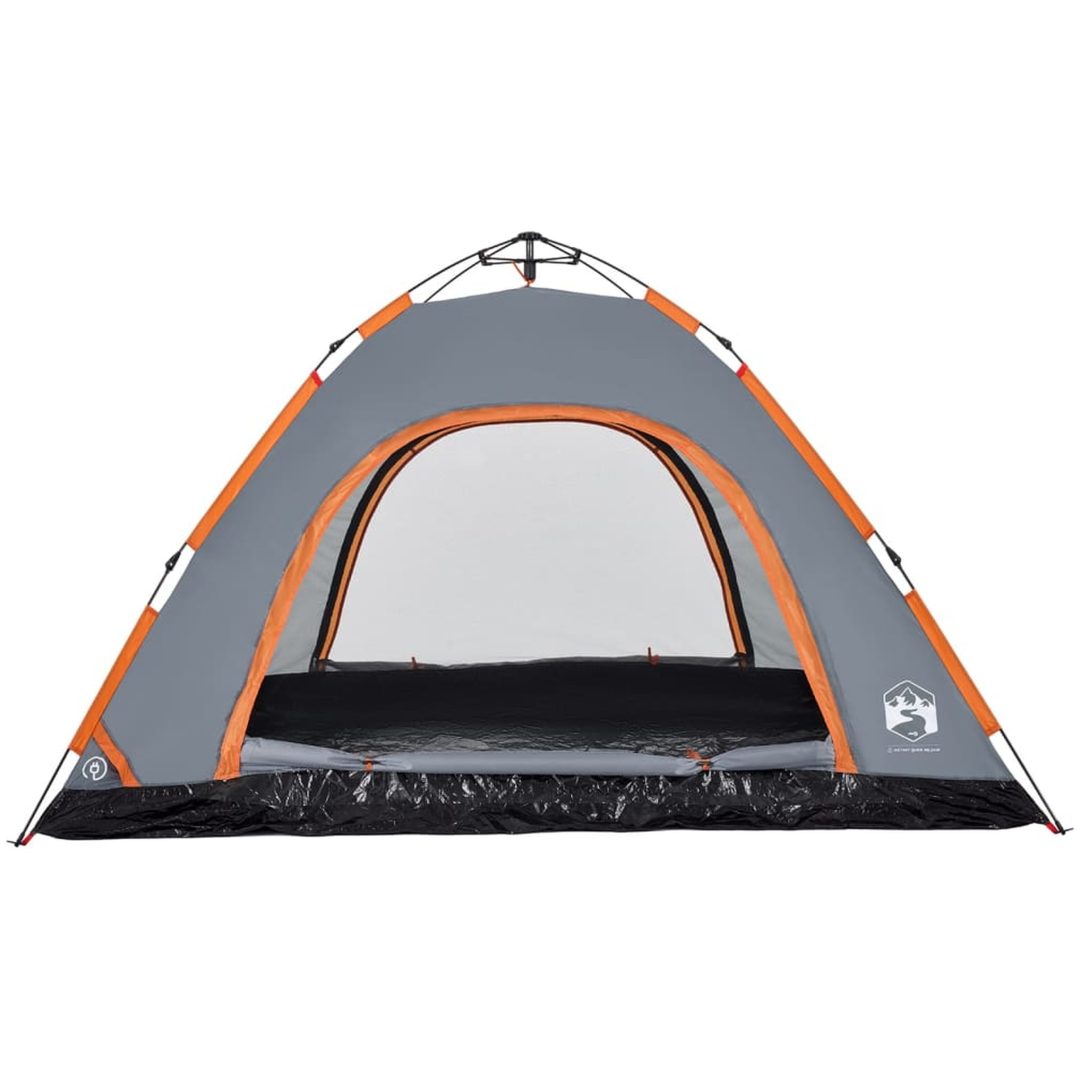 Campingtält 5 personer grå och orange snabbrest vidaXL 5 - Person – bild 8