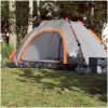 Campingtält 5 personer grå och orange snabbrest vidaXL 5 - Person – miniatyr 1