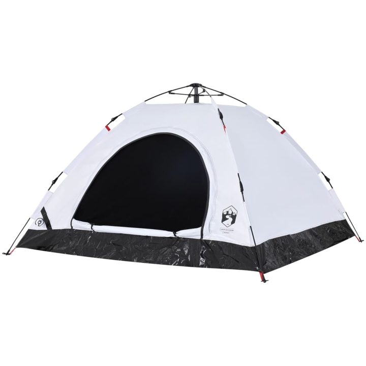 Campingtält 5 personer vit mörkläggningstyg snabbrest vidaXL 5 - Person – bild 4