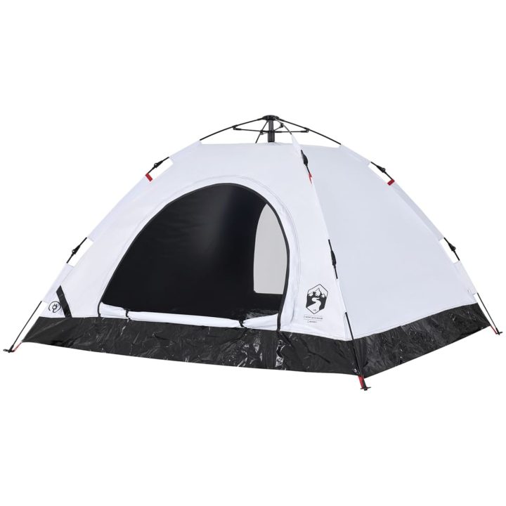 Campingtält 5 personer vit mörkläggningstyg snabbrest vidaXL 5 - Person – bild 5