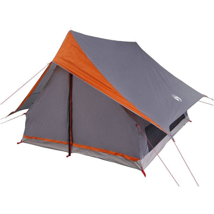Campingtält A-Frame Grå och Orange Vattentåligt vidaXL 5 - Personers – bild 2