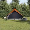 Campingtält A-Frame Grå och Orange Vattentåligt vidaXL 5 - Personers – miniatyr 4