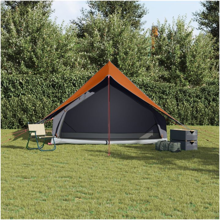 Campingtält A-Frame Grå och Orange Vattentåligt vidaXL 5 - Personers – bild 4