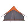Campingtält A-Frame Grå och Orange Vattentåligt vidaXL 5 - Personers – miniatyr 5
