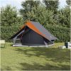 Campingtält A-Frame Grå och Orange Vattentåligt vidaXL 5 - Personers – miniatyr 1