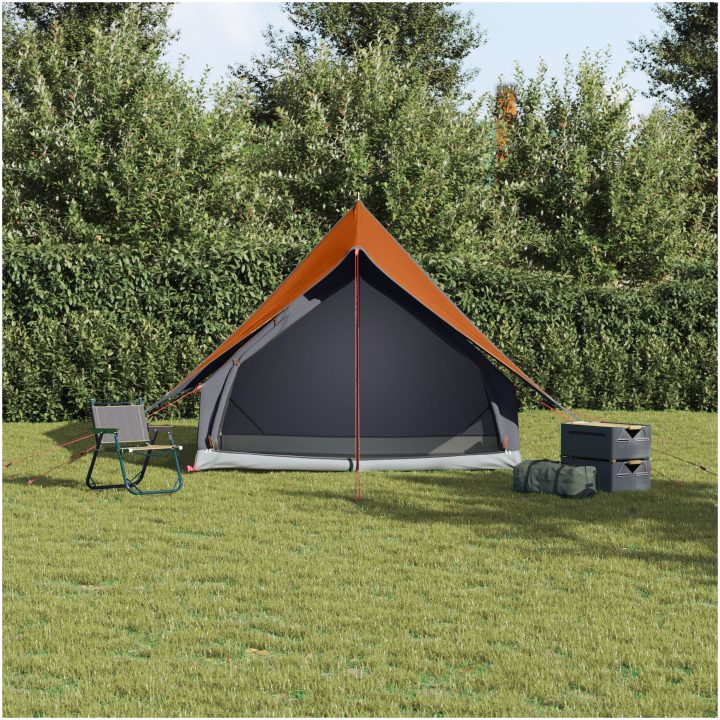Campingtält A-Frame Grå och Orange Vattentät vidaXL 3 - Person – bild 4