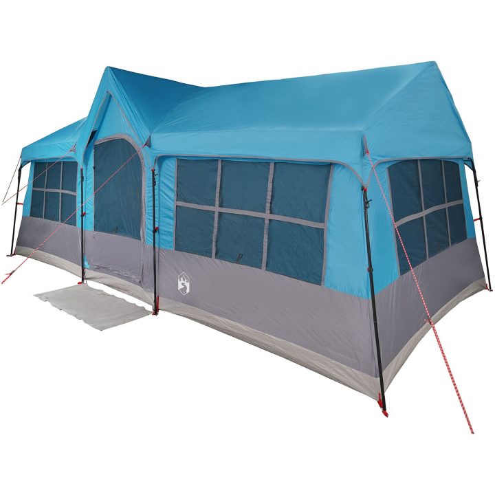 Campingtält med fönster Blå 12-personers vattentålig vidaXL 622 x 295 x 238 cm – bild 2