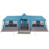 Campingtält med fönster Blå 12-personers vattentålig vidaXL 622 x 295 x 238 cm – miniatyr 11