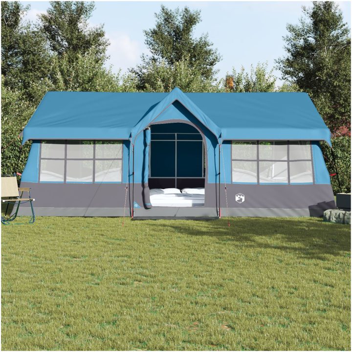 Campingtält med fönster Blå 12-personers vattentålig vidaXL 622 x 295 x 238 cm – bild 4