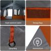 Campingtält med Fönster Grå och Orange 10-Person Waterproof vidaXL 10 personer – miniatyr 9