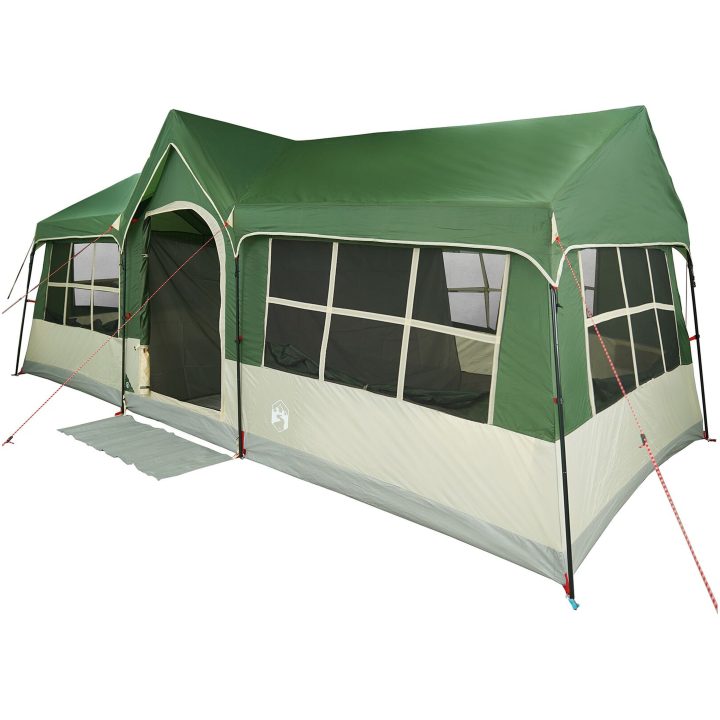 Campingtält med fönster Grönt 12-Personer Vattentåligt vidaXL 622 x 295 x 238 cm – bild 12