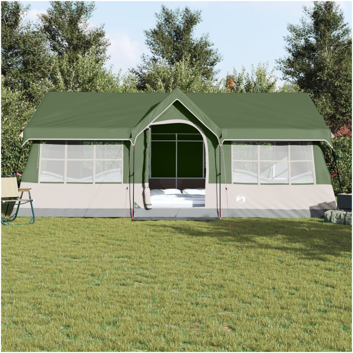 Campingtält med fönster Grönt 12-Personer Vattentåligt vidaXL 622 x 295 x 238 cm – bild 4