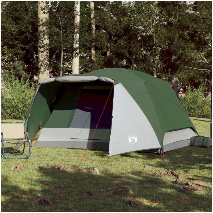 Campingtält med veranda 4 personer grön vattentätt vidaXL 4 - Person – bild 3