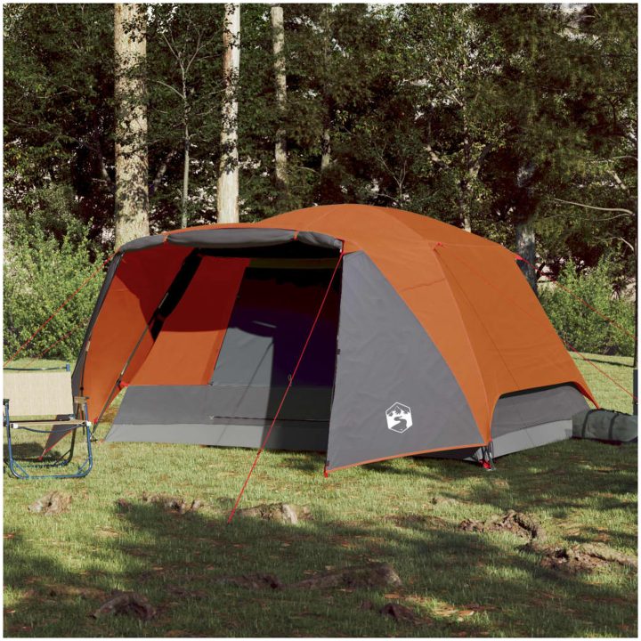 Campingtält med veranda 4 personer orange vattentätt vidaXL 4 - Person – bild 3