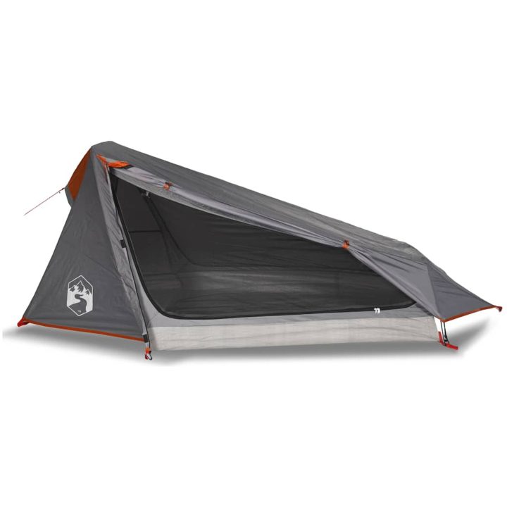 Campingtält tunnel 1 person grå och orange vattentätt vidaXL 1 - Person – bild 4