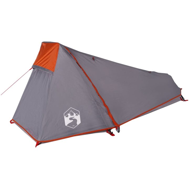 Campingtält tunnel 1 person grå och orange vattentätt vidaXL 1 - Person – bild 6