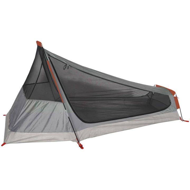 Campingtält tunnel 1 person grå och orange vattentätt vidaXL 1 - Person – bild 9