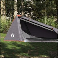 Campingtält tunnel 1 person grå och orange vattentätt vidaXL